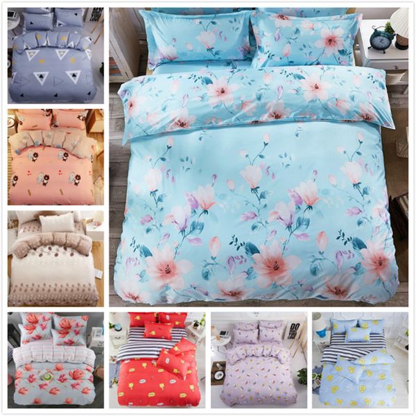 

flower pattern classical quilt duvet 3/4pcs bedding set kids child soft bed linen single twin full queen king size 180x220 duvet cover