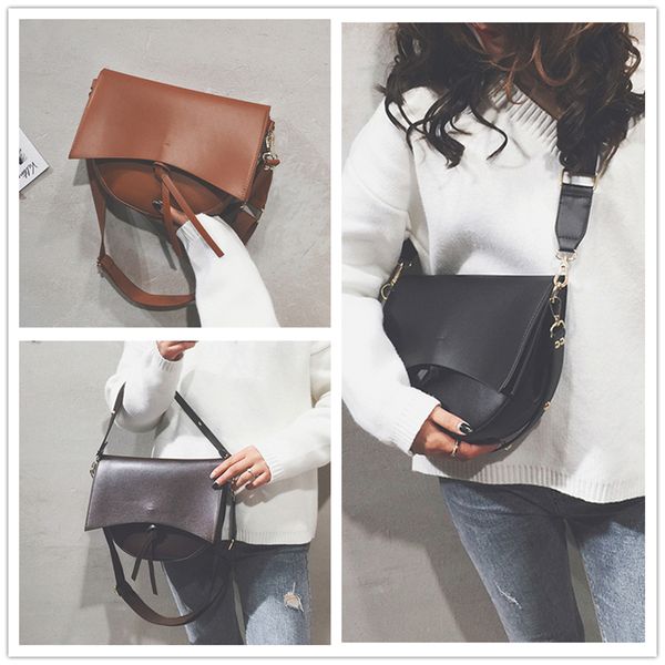 

women bag vintage saddle female shoulder bags wide strap large capacity ladies hand bags pu leather crossbody for women
