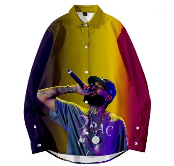 

shirts long sleeve plus size summer mens designer shirts fashion nipssey hussle 3d printed casual, White;black