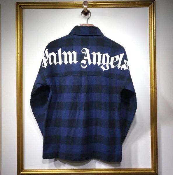 

2019 новая Корея хип-хоп Мужчины Женщины Palm Angels с длинным рукавом рубашки негабарит