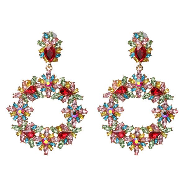 

joolim colorful gass pave dangle earring statement earring wholesale, Silver