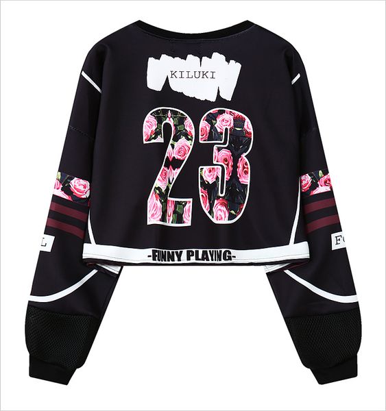 

woman 's sweatshirt harajuku letters crop punk hip -hop hoody large size sudaderas mujer fashion feminino moleton, Black