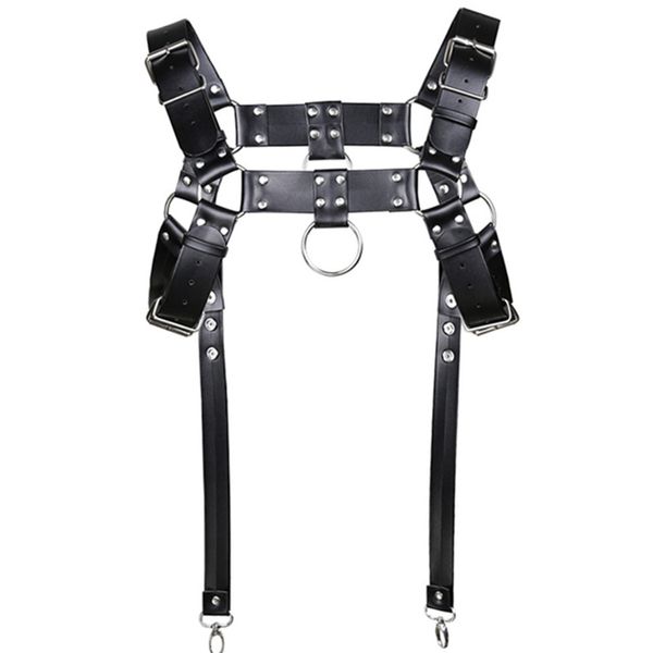 Uomini Bondage Cintura in pelle Imbracatura pettorale Schiavo Fetish Restrizioni Cinghie Cinture Fibbie gay Fetish Clubwear Adulti Giocattoli sessuali per uomo