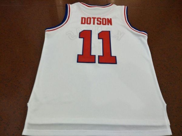

vintage men kansas jayhawks devon dotson #11 college real embroidery jersey size s-4xl or custom any name or number jersey, Black;red