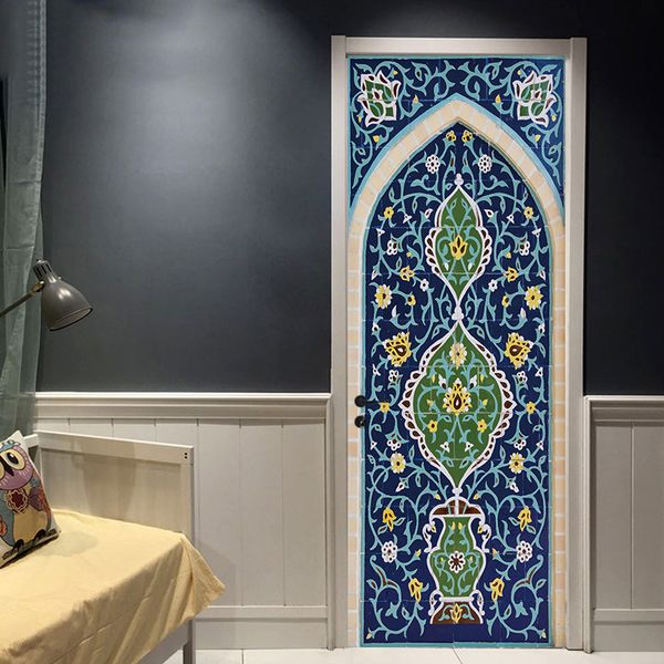 Creative Islam Muslim Gate Door Sticker Ramadan Bedroom Door