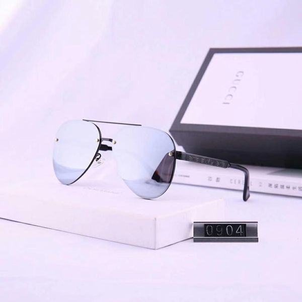 

mirror metal mens woman luxury sunglasses designer sunglasses fashion 0904 designer glasses uv400 5 colors optional with box, White;black