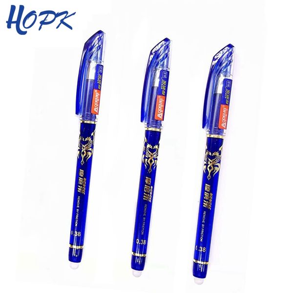 

3/12pcs/lot erasable pen refill set washable handle rod erasable gel pen 0.38mm blue black ink school office writing stationery