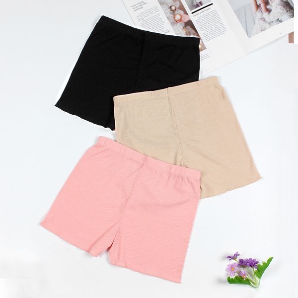 

4 pcs plus size xl xxl xxxl women safety short pants seamless cotton boyshorts boxer femme summer briefs panties underwear, Black;pink