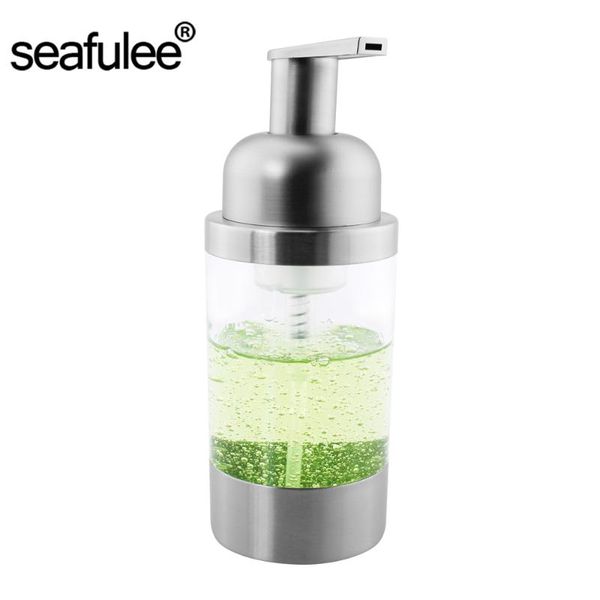 

304 stainless steel counterfoaming soap dispenser bottle(satin finish) ps pump head 250ml
