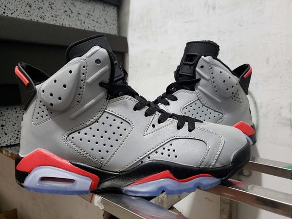 

wholesale new 6 3m reflective infrared silver men basketball shoes 6s vi sports sneakers trainers outdoor with box size 8-13