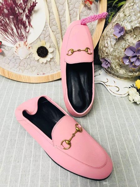 

2019 arrive genuine leather women shoes classic leather loafers comfort casual shoes pink color, Black