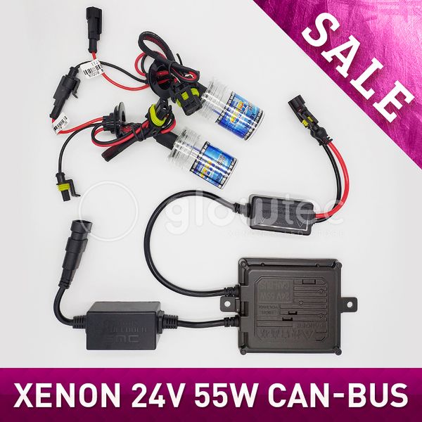

24v 55w canbus hid xenon kit headlight hid kit slim ballast xenon bulbs h1 h3 h7 h8/9/11 all colors 4300k 6000k