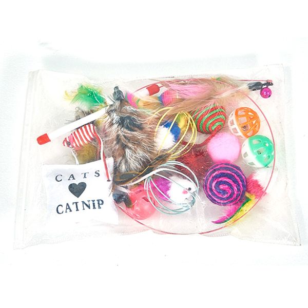 

20pcs/set mouse catnip sisal ball cat toy gift feather toy set variety pack cats funny cat teaser toys for house decor