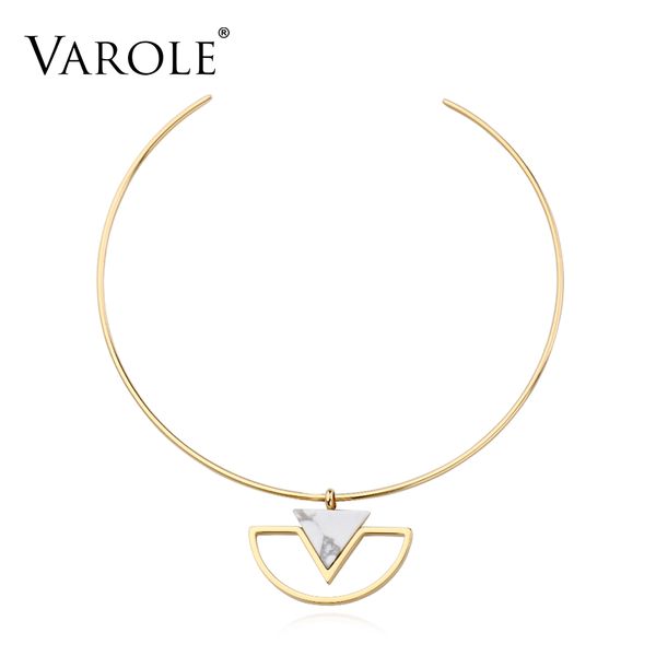 

varole simple style stainless steel choker necklace pendants for women suspensions collares pendants jewelry, Silver
