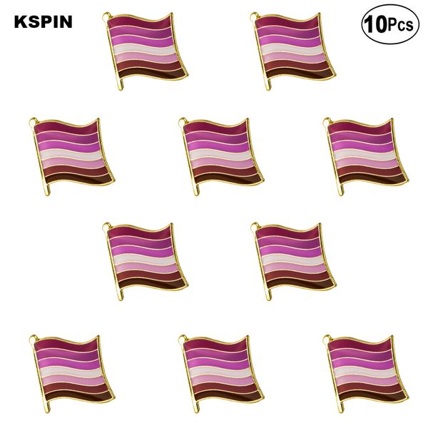 

pink pride lapel pin flag badge brooch pins badges 10pcs a lot, Gray
