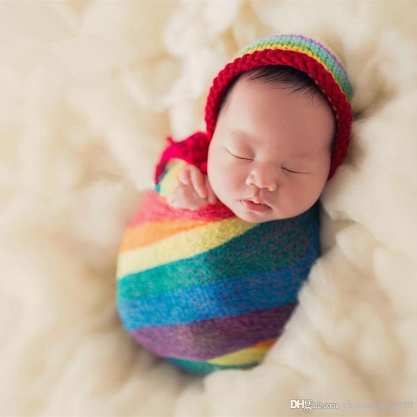 

rainbow mohair wrap newborn stretch swaddling pgraphy props infant blanket soft p props blankets for 0-2m baby 3 color