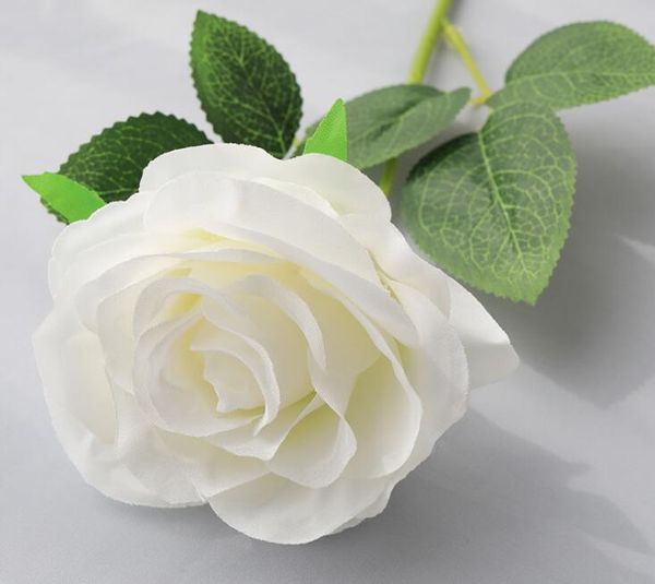 Decorações de casamento Fábrica por atacado rosa flores artificiais com pétalas de rosa artificiais salva-vidas para casamento decorativo grande rosas