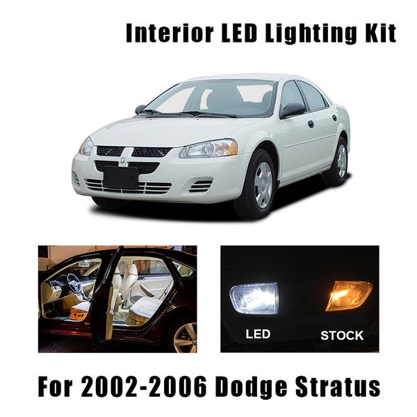 

13 bulbs white canbus interior led car map dome light kit fit for dodge stratus sedan 2002 2003 2004 2005 2006 license lamp