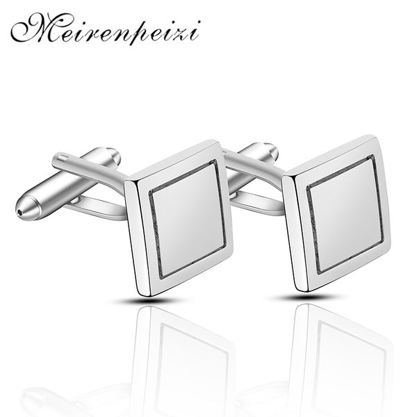 

медное качество эмали квадратных полосы запонки топ бренд мужских французских запонок рубашки, Silver;golden