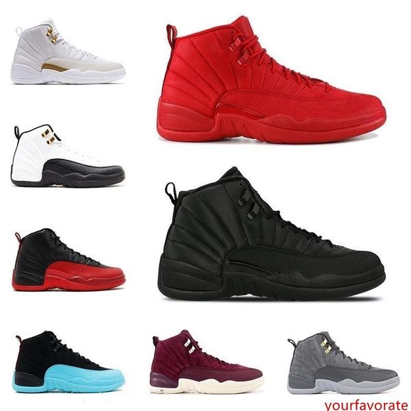 

12 12s basketball shoes for mens winterized wntr gym red flu game university blue college navy the master men sports sneakers size 8-13