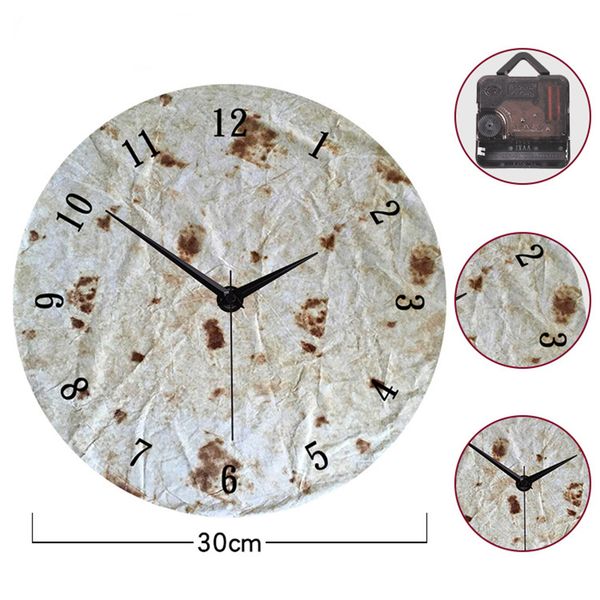

clock 12-inch acrylic mute decorative clock mexican pancake diy living room home decor fashion watches quartz big wall 19jul11