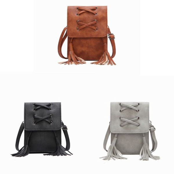 

женщины девушки кисточкой малый сотовый телефон сумка плеча crossbody кошелек организатор