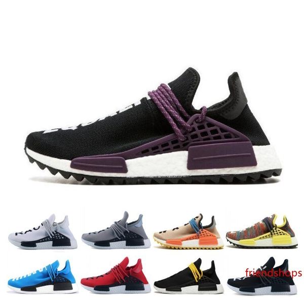 

2019 human race hu trail x pharrell williams nerd men running shoes white black yellow lace equality mens trainers for women sports sneaker