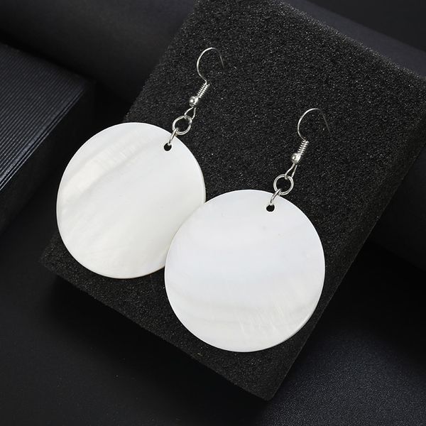 

2019 new drop earrings for women jewelry bright silver color 1 pair earrings wafer trendy simple personality