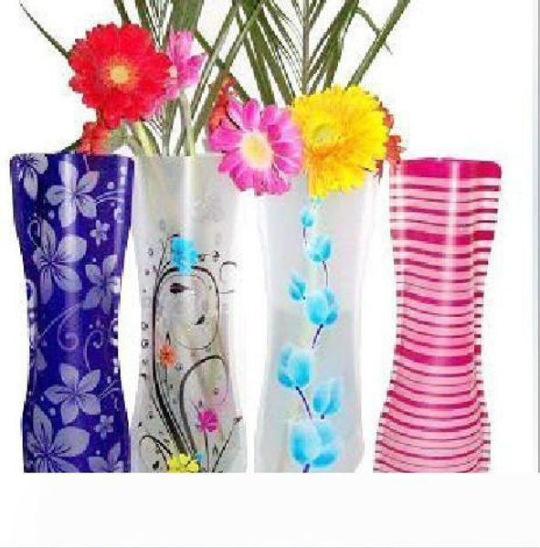 

fashion pvc colorful plastic folding vases eco-friendly creative foldable vase unbreakable flower pvc vase ing