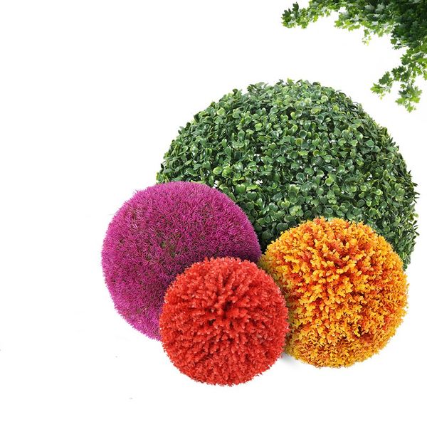 

simulation multicolor grass ball garden ornament outdoor park fake grass ball l mall wedding ceiling decoration green plant