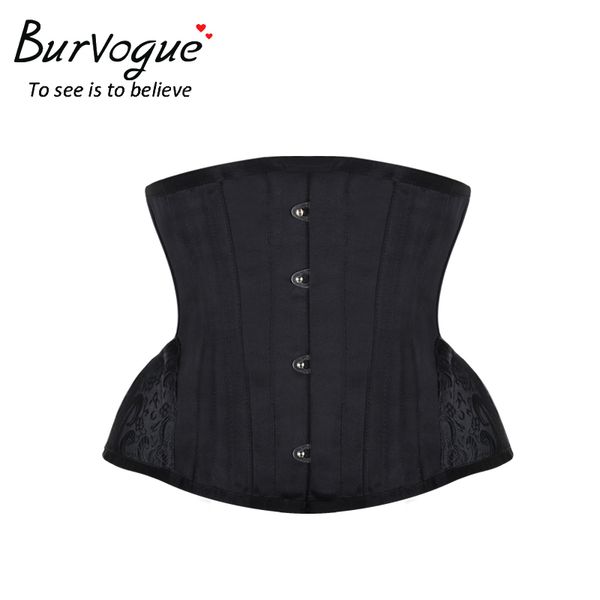 

Burvogue underbu t teampunk cor et control gothic cor et cincher with curved hem bu tier embroidery hort wai t trainer j190701