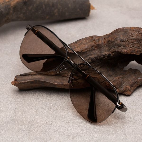 

red leaf crystal stone sun classic men's sunglasses double beam sun glasses, Silver