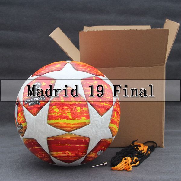 

Red Madrid 19 Final Balls 2018-19 Champions League Soccer Ball PU high grade seamless paste skin football ball Size 5