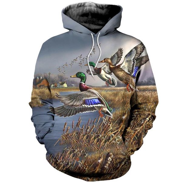 

duck 3d all over printed hoodie for men/women harajuku fashion hooded sweatshirt casual jacket pullover hoodies kj023, Black