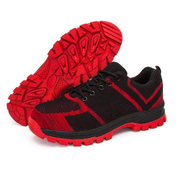 

men's shoes fashion casual autumn and winter puncture safety shoes men's outdoor non-slip construction boots work, Black