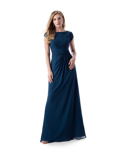 Nova A-line Chiffon Longo Mãe Modest dos vestidos de noiva 2020, com mangas simples formal elegante vestido de mãe para casamento