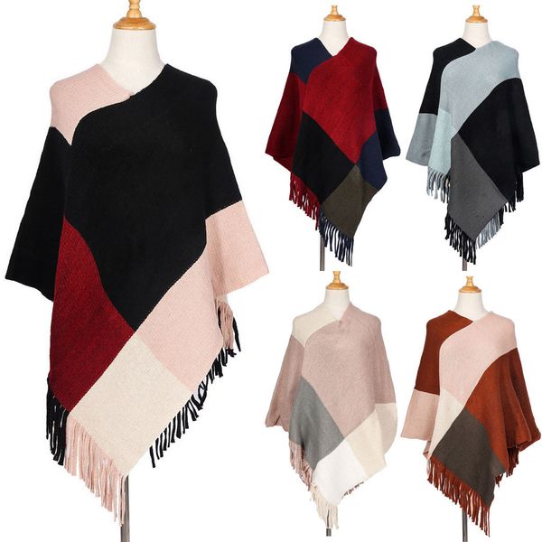 

designer winter women long tassel winter wool blend soft warm scarf wrap shawl plaid scarf lady wraps 2019, Blue;gray