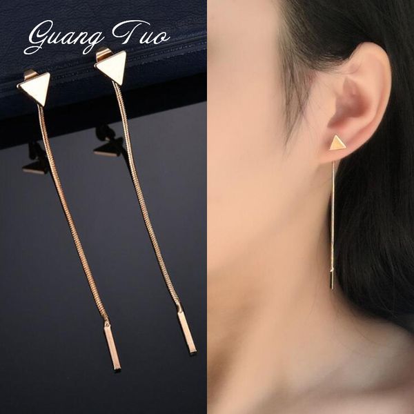

fashion triangle earrings chain tassel earrings for women jewelry temperament simple long boucle d'oreille femme 2019, Golden;silver