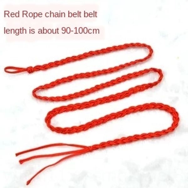 

mkbu2 born year rope waist chain gift red belt nv fu zhuang chinese knot chinese knot thick wide red rope waist chain men's and women&#, Black;brown