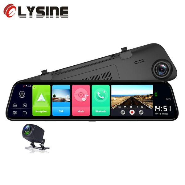 

olysine 12" rearview mirror car dvr 4g android 8.1 dash camera 2g 32g rom gps navigation adas wifi dash cam video recorder