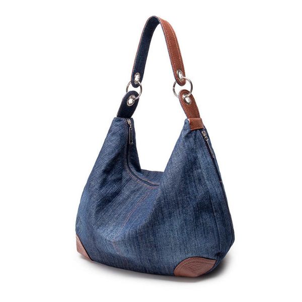 blue jean hobo bag