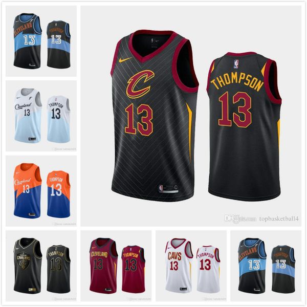 

new men's basketball jerseys cleveland cavaliers tristan thompson #13 2019-20 nba season jersey blackwhiteredblue, Black