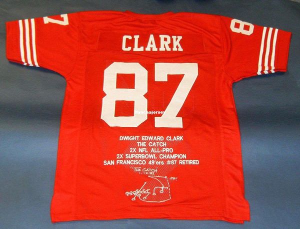 

retro #87 dwight clark custom stat mitchell & ness jersey the catch mens stitching high-end size s-5xl football jerseys college ncaa, Black;red