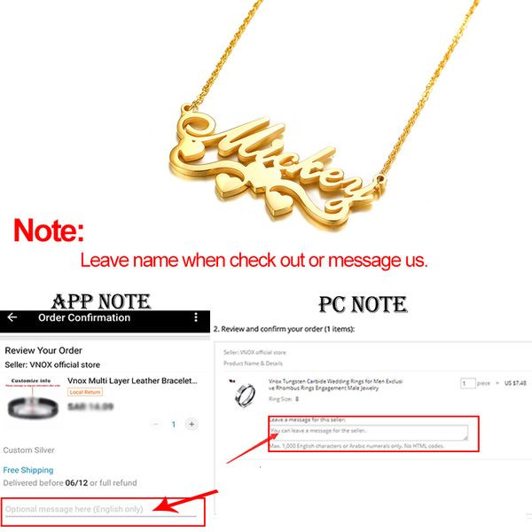 

vnox heart icon name necklace custom initial words chokers for women stainless steel jewelry stylish personalize gift, Silver