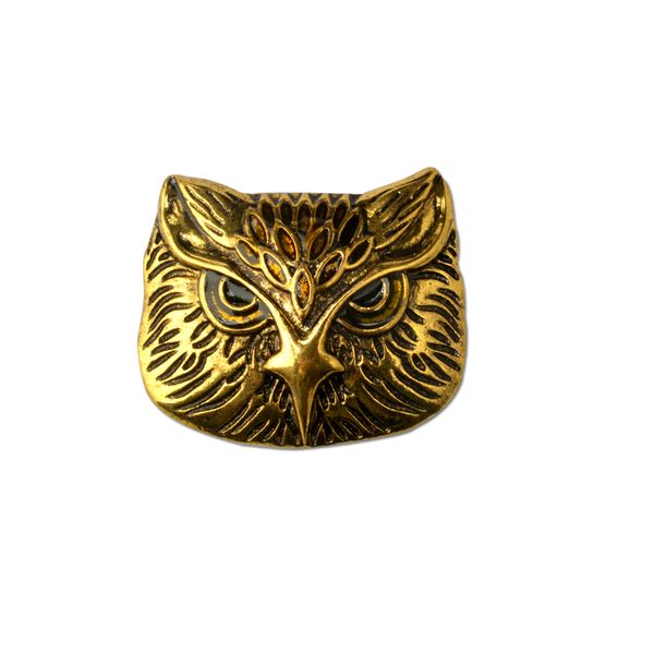 

steampunk vintage bronze owl pin brooch women men suit accessory, Gray