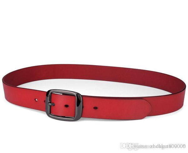 

2019 good quality fashion brand belt new men fashion smooth buckle metal buckle belt female friends casual belt, Black;brown