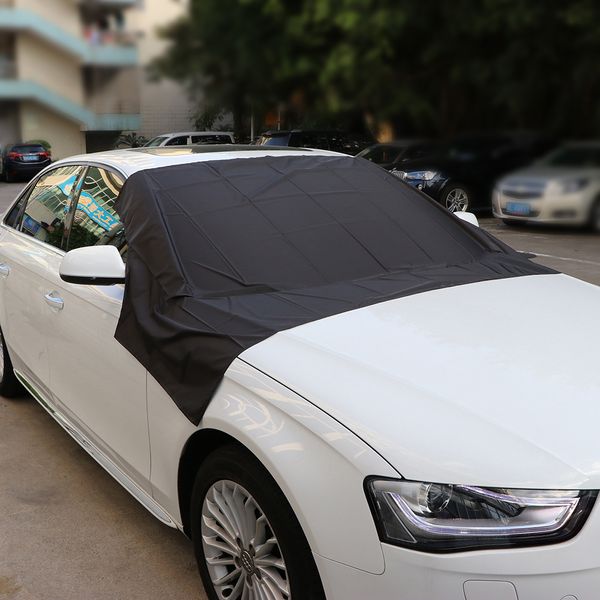 

folded car windshield cover waterproof uv proof block the snow ice frost 245*145cm black silver windshield protecter