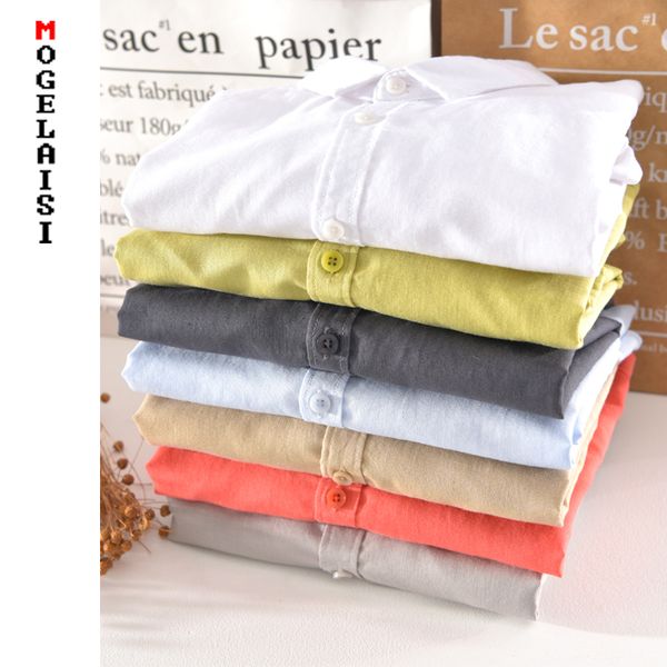 

men's casual shirts linen cotton shirt men solid long sleeve breathable soft man 7 color clothing chemise homme tb754, White;black