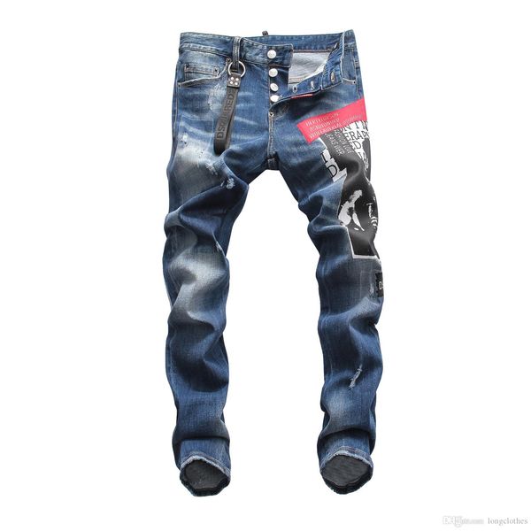 

2020 designer cotton men long color street patchwork zippers elastic hip hop casual pencil pant sweatpants trousers jogger pants men pants, Blue