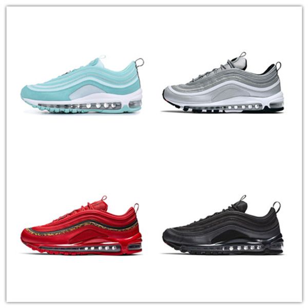 

2019 new 97s men running shoes balck metallic gold south beach prm yellow triple white 97s designer man and women sports sneakers 36-45